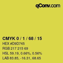 Farbcode: CMYK 0 / 1 / 68 / 15 | qconv.com