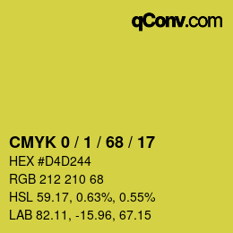 カラーコード: CMYK 0 / 1 / 68 / 17 | qconv.com