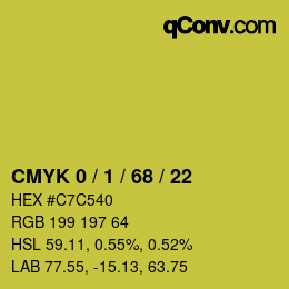カラーコード: CMYK 0 / 1 / 68 / 22 | qconv.com