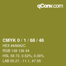 Color code: CMYK 0 / 1 / 68 / 46 | qconv.com
