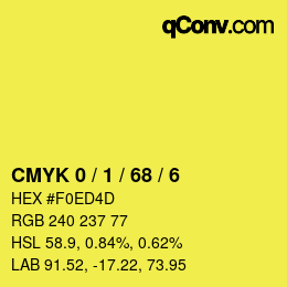 Color code: CMYK 0 / 1 / 68 / 6 | qconv.com