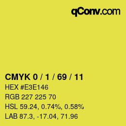 Color code: CMYK 0 / 1 / 69 / 11 | qconv.com