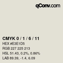 カラーコード: CMYK 0 / 1 / 6 / 11 | qconv.com