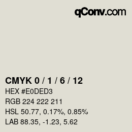 カラーコード: CMYK 0 / 1 / 6 / 12 | qconv.com