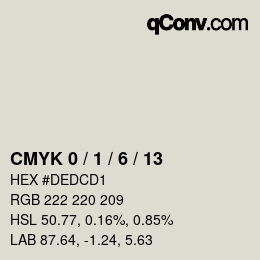 颜色代码: CMYK 0 / 1 / 6 / 13 | qconv.com