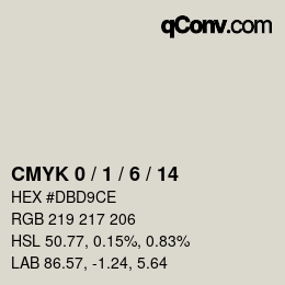 カラーコード: CMYK 0 / 1 / 6 / 14 | qconv.com