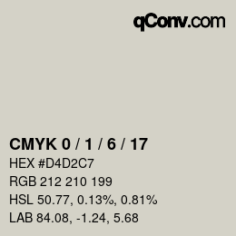 カラーコード: CMYK 0 / 1 / 6 / 17 | qconv.com