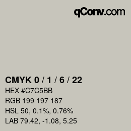 Color code: CMYK 0 / 1 / 6 / 22 | qconv.com