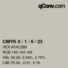 Color code: CMYK 0 / 1 / 6 / 23 | qconv.com