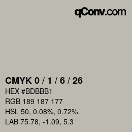 Color code: CMYK 0 / 1 / 6 / 26 | qconv.com