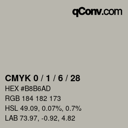 Color code: CMYK 0 / 1 / 6 / 28 | qconv.com