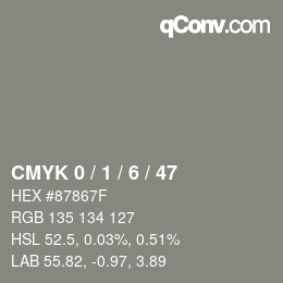 Color code: CMYK 0 / 1 / 6 / 47 | qconv.com