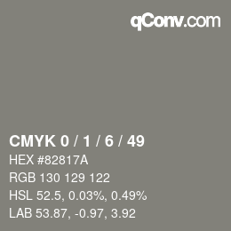 Color code: CMYK 0 / 1 / 6 / 49 | qconv.com