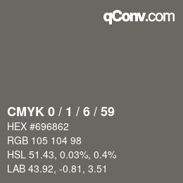 Color code: CMYK 0 / 1 / 6 / 59 | qconv.com
