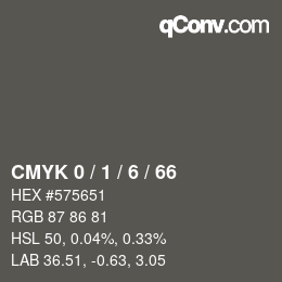 颜色代码: CMYK 0 / 1 / 6 / 66 | qconv.com