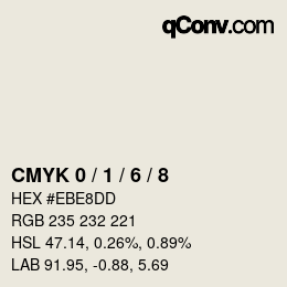 Farbcode: CMYK 0 / 1 / 6 / 8 | qconv.com