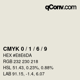 カラーコード: CMYK 0 / 1 / 6 / 9 | qconv.com