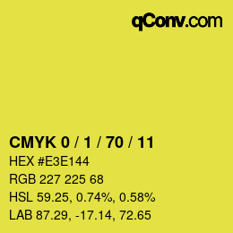 颜色代码: CMYK 0 / 1 / 70 / 11 | qconv.com