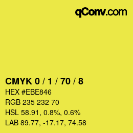 Farbcode: CMYK 0 / 1 / 70 / 8 | qconv.com