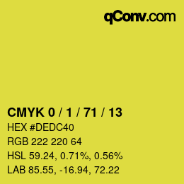 Color code: CMYK 0 / 1 / 71 / 13 | qconv.com