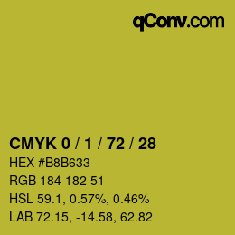 カラーコード: CMYK 0 / 1 / 72 / 28 | qconv.com