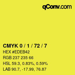 Color code: CMYK 0 / 1 / 72 / 7 | qconv.com