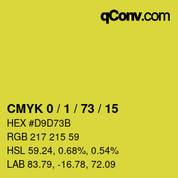 カラーコード: CMYK 0 / 1 / 73 / 15 | qconv.com