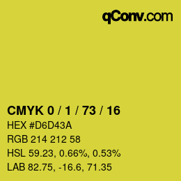 カラーコード: CMYK 0 / 1 / 73 / 16 | qconv.com