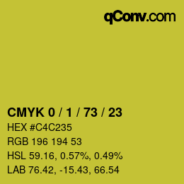 Color code: CMYK 0 / 1 / 73 / 23 | qconv.com