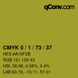 颜色代码: CMYK 0 / 1 / 73 / 37 | qconv.com