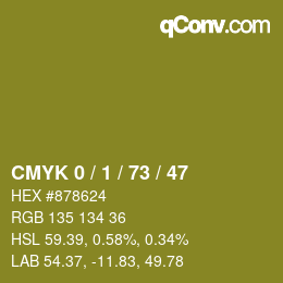 カラーコード: CMYK 0 / 1 / 73 / 47 | qconv.com