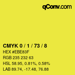 Farbcode: CMYK 0 / 1 / 73 / 8 | qconv.com