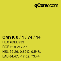 颜色代码: CMYK 0 / 1 / 74 / 14 | qconv.com