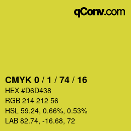 カラーコード: CMYK 0 / 1 / 74 / 16 | qconv.com