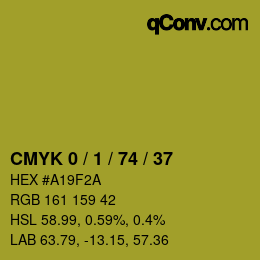 カラーコード: CMYK 0 / 1 / 74 / 37 | qconv.com