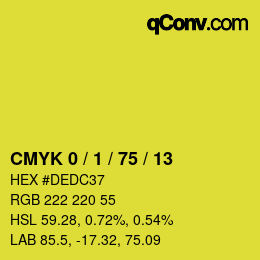 Color code: CMYK 0 / 1 / 75 / 13 | qconv.com