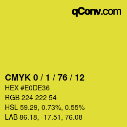 Color code: CMYK 0 / 1 / 76 / 12 | qconv.com