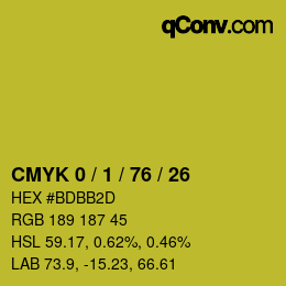 Color code: CMYK 0 / 1 / 76 / 26 | qconv.com