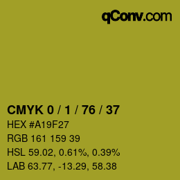 カラーコード: CMYK 0 / 1 / 76 / 37 | qconv.com