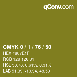カラーコード: CMYK 0 / 1 / 76 / 50 | qconv.com