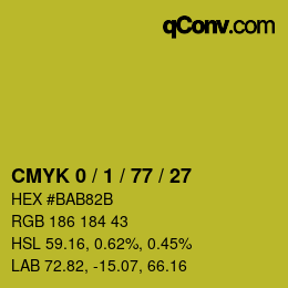 Color code: CMYK 0 / 1 / 77 / 27 | qconv.com