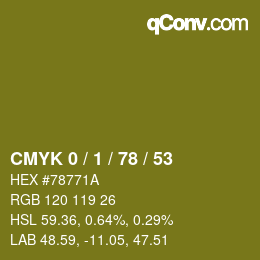 Color code: CMYK 0 / 1 / 78 / 53 | qconv.com