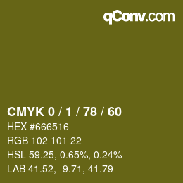 カラーコード: CMYK 0 / 1 / 78 / 60 | qconv.com