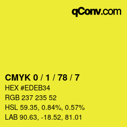 Color code: CMYK 0 / 1 / 78 / 7 | qconv.com