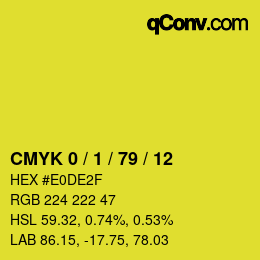 Color code: CMYK 0 / 1 / 79 / 12 | qconv.com