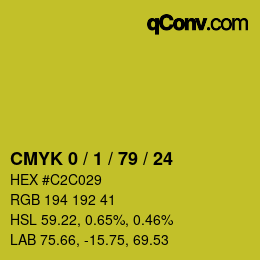 カラーコード: CMYK 0 / 1 / 79 / 24 | qconv.com