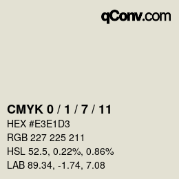 カラーコード: CMYK 0 / 1 / 7 / 11 | qconv.com