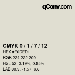 カラーコード: CMYK 0 / 1 / 7 / 12 | qconv.com