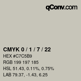 Color code: CMYK 0 / 1 / 7 / 22 | qconv.com