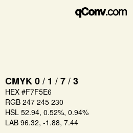 カラーコード: CMYK 0 / 1 / 7 / 3 | qconv.com